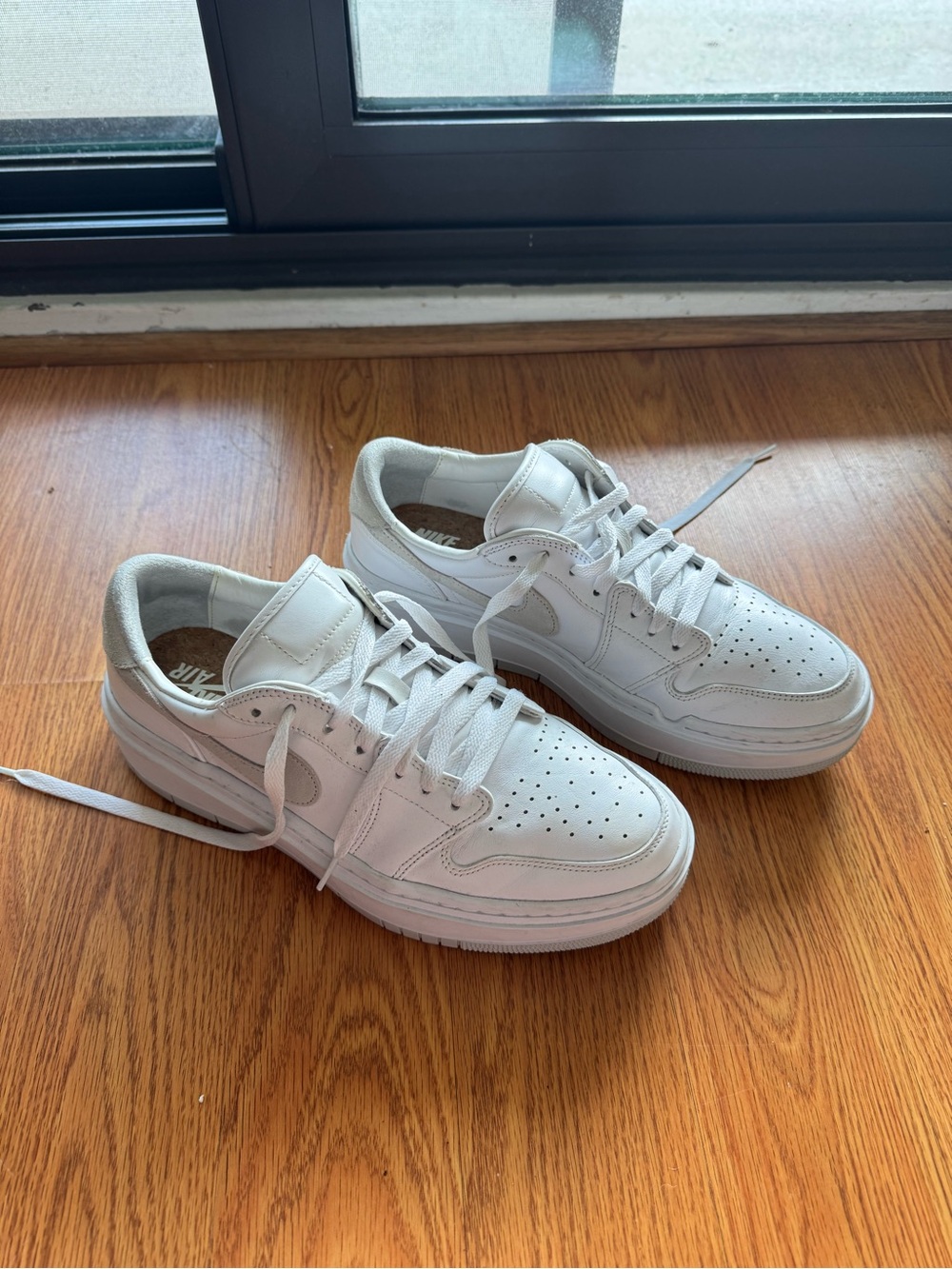 Jordan White Leather Low-Top Sneakers
